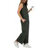 imageXIEERDUO Womens 2 Piece Outfits Crewneck Sleeveless Wide Leg Pants Matching Lounge Set Casual Summer Tracksuit Spring Loungewear S