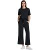 imageXIEERDUO Womens 2 Piece Outfits For Women Loose Pajamas Pullover Tops And Wide Leg Pants Lounge Sets Tracksuit Sweatsuit01black
