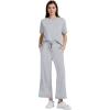 imageXIEERDUO Womens 2 Piece Outfits For Women Loose Pajamas Pullover Tops And Wide Leg Pants Lounge Sets Tracksuit Sweatsuit04light Grey