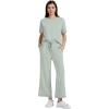 imageXIEERDUO Womens 2 Piece Outfits For Women Loose Pajamas Pullover Tops And Wide Leg Pants Lounge Sets Tracksuit Sweatsuit07light Green