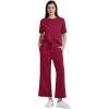 imageXIEERDUO Womens 2 Piece Outfits For Women Loose Pajamas Pullover Tops And Wide Leg Pants Lounge Sets Tracksuit Sweatsuit09wine