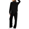 imageXIEERDUO Womens Half Zip Sweatsuits Two Piece Travel Outfits Oversized Ribbed Sweatshirts Sweatpants Lounge Sets S3XLA01black