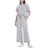 imageXIEERDUO Womens 2 Piece Outfits For Women Loose Pajamas Pullover Tops And Wide Leg Pants Lounge Sets Tracksuit Sweatsuit04light Grey