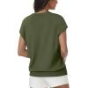 imageWomens Tops Summer Sweater Short Sleeve Shirts Dressy Casual Basic Casual Cap Sleeve Tops Beach Vacation ClothesOlive Green