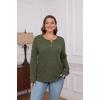 imageXIEERDUO Sweater for Women Long Sleeve Henley Shirts Tunic Tops to Wear with Leggings crew neck Sweaters Trendy 2024Armygreen