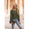imageXIEERDUO Sweater for Women Long Sleeve Henley Shirts Tunic Tops to Wear with Leggings crew neck Sweaters Trendy 2024Armygreen