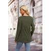 imageXIEERDUO Sweater for Women Long Sleeve Henley Shirts Tunic Tops to Wear with Leggings crew neck Sweaters Trendy 2024Armygreen