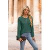imageXIEERDUO Sweater for Women Long Sleeve Henley Shirts Tunic Tops to Wear with Leggings crew neck Sweaters Trendy 2024Dark Green