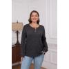 imageXIEERDUO Sweater for Women Long Sleeve Henley Shirts Tunic Tops to Wear with Leggings crew neck Sweaters Trendy 2024Dark Grey
