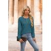 imageXIEERDUO Sweater for Women Long Sleeve Henley Shirts Tunic Tops to Wear with Leggings crew neck Sweaters Trendy 2024Navy