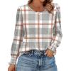 imageXIEERDUO Blouses for Women Dressy Casual Long Sleeve Shirts Fashion Clothing Puff Sleeve Tunic Tops with Smocked CuffsCgrey Block