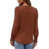 imageXIEERDUO Blouses for Women Dressy Casual Long Sleeve Shirts Fashion Clothing Puff Sleeve Tunic Tops with Smocked CuffsDcaramel