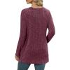imageXIEERDUO Long Sleeve Shirts for Women Crewneck Tunic Tops Loose Fit Dressy Womens Sweaters with Pockets Fall Fashion 2025Fuchsia