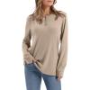 imageXIEERDUO Long Sleeve Shirts for Women Henley Fall Womens Tops Crew Neck Blouses Dressy Casual Winter Clothes S3XlBeige