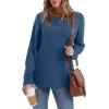 imageXIEERDUO Long Sleeve Shirts for Women Henley Fall Womens Tops Crew Neck Blouses Dressy Casual Winter Clothes S3XlBlue