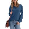 imageXIEERDUO Long Sleeve Shirts for Women Henley Fall Womens Tops Crew Neck Blouses Dressy Casual Winter Clothes S3XlBlue