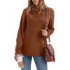 imageXIEERDUO Long Sleeve Shirts for Women Henley Fall Womens Tops Crew Neck Blouses Dressy Casual Winter Clothes S3XlCaramel