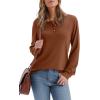 imageXIEERDUO Long Sleeve Shirts for Women Henley Fall Womens Tops Crew Neck Blouses Dressy Casual Winter Clothes S3XlCaramel