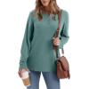 imageXIEERDUO Long Sleeve Shirts for Women Henley Fall Womens Tops Crew Neck Blouses Dressy Casual Winter Clothes S3XlGreyblue