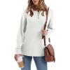 imageXIEERDUO Long Sleeve Shirts for Women Henley Fall Womens Tops Crew Neck Blouses Dressy Casual Winter Clothes S3XlWhite