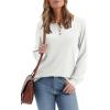 imageXIEERDUO Long Sleeve Shirts for Women Henley Fall Womens Tops Crew Neck Blouses Dressy Casual Winter Clothes S3XlWhite