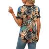 imageXIEERDUO V Neck T Shirts for Women Lace Sleeve Ladies Tops and Blouses Summer Outfits Basic TeePatternedblack Leaf