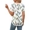 imageXIEERDUO V Neck T Shirts for Women Lace Sleeve Ladies Tops and Blouses Summer Outfits Basic TeePatternedwhite Leaf
