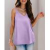 imageXIEERDUO V Neck Tank Tops for Women Silk Satin Summer Sleeveless Camisole S2XL