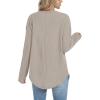 imageXIEERDUO Women Tunic Tops Dressy Casual Long Sleeve Shirts Fall Trendy Waffle Knit Crewneck Curved Hem Fashion Clothing 2025Akhaki