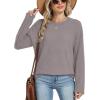 imageXIEERDUO Women Tunic Tops Dressy Casual Long Sleeve Shirts Fall Trendy Waffle Knit Crewneck Curved Hem Fashion Clothing 2025Bcoffee
