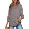 imageXIEERDUO Women Tunic Tops Dressy Casual Long Sleeve Shirts Fall Trendy Waffle Knit Crewneck Curved Hem Fashion Clothing 2025Bcoffee