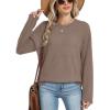 imageXIEERDUO Women Tunic Tops Dressy Casual Long Sleeve Shirts Fall Trendy Waffle Knit Crewneck Curved Hem Fashion Clothing 2025Ccaramel
