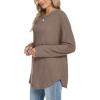 imageXIEERDUO Women Tunic Tops Dressy Casual Long Sleeve Shirts Fall Trendy Waffle Knit Crewneck Curved Hem Fashion Clothing 2025Ccaramel