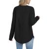 imageXIEERDUO Women Tunic Tops Dressy Casual Long Sleeve Shirts Fall Trendy Waffle Knit Crewneck Curved Hem Fashion Clothing 2025Dblack