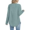 imageXIEERDUO Women Tunic Tops Dressy Casual Long Sleeve Shirts Fall Trendy Waffle Knit Crewneck Curved Hem Fashion Clothing 2025Eblue Green