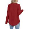 imageXIEERDUO Women Tunic Tops Dressy Casual Long Sleeve Shirts Fall Trendy Waffle Knit Crewneck Curved Hem Fashion Clothing 2025Gburgundy