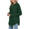 imageXIEERDUO Women Tunic Tops Dressy Casual Long Sleeve Shirts Fall Trendy Waffle Knit Crewneck Curved Hem Fashion Clothing 2025Hdark Green
