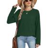 imageXIEERDUO Women Tunic Tops Dressy Casual Long Sleeve Shirts Fall Trendy Waffle Knit Crewneck Curved Hem Fashion Clothing 2025Hdark Green