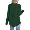 imageXIEERDUO Women Tunic Tops Dressy Casual Long Sleeve Shirts Fall Trendy Waffle Knit Crewneck Curved Hem Fashion Clothing 2025Hdark Green