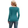 imageXIEERDUO Womens Long Sleeve Tops Slim Fit Fall Tops for Women 2025 Cutout Tops Y2K Ribbed TshirtTeal