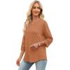 imageXIEERDUO 34 Length Sleeve Womens Tops and Blouses Dressy Casual Crewneck T Shirts Fashion Clothes Loose Fit TrendyCaramel