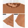 imageXIEERDUO 34 Length Sleeve Womens Tops and Blouses Dressy Casual Crewneck T Shirts Fashion Clothes Loose Fit TrendyCaramel
