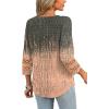 imageXIEERDUO 34 Length Sleeve Womens Tops and Blouses Dressy Casual Crewneck T Shirts Fashion Clothes Loose Fit TrendyZ Grey Coral