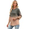 imageXIEERDUO 34 Length Sleeve Womens Tops and Blouses Dressy Casual Crewneck T Shirts Fashion Clothes Loose Fit TrendyZ Grey Coral