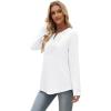 imageXIEERDUO Boho Tops for Women Blouses Dressy Casual V Neck Long Sleeve Shirts Fall Outfits Trendy Vacation ClothesA White