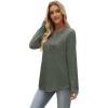 imageXIEERDUO Boho Tops for Women Blouses Dressy Casual V Neck Long Sleeve Shirts Fall Outfits Trendy Vacation ClothesArmy Green
