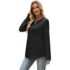imageXIEERDUO Boho Tops for Women Blouses Dressy Casual V Neck Long Sleeve Shirts Fall Outfits Trendy Vacation ClothesBlack