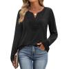 imageXIEERDUO Boho Tops for Women Blouses Dressy Casual V Neck Long Sleeve Shirts Fall Outfits Trendy Vacation ClothesBlack