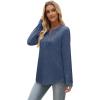 imageXIEERDUO Boho Tops for Women Blouses Dressy Casual V Neck Long Sleeve Shirts Fall Outfits Trendy Vacation ClothesNavy