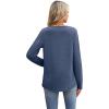 imageXIEERDUO Boho Tops for Women Blouses Dressy Casual V Neck Long Sleeve Shirts Fall Outfits Trendy Vacation ClothesNavy